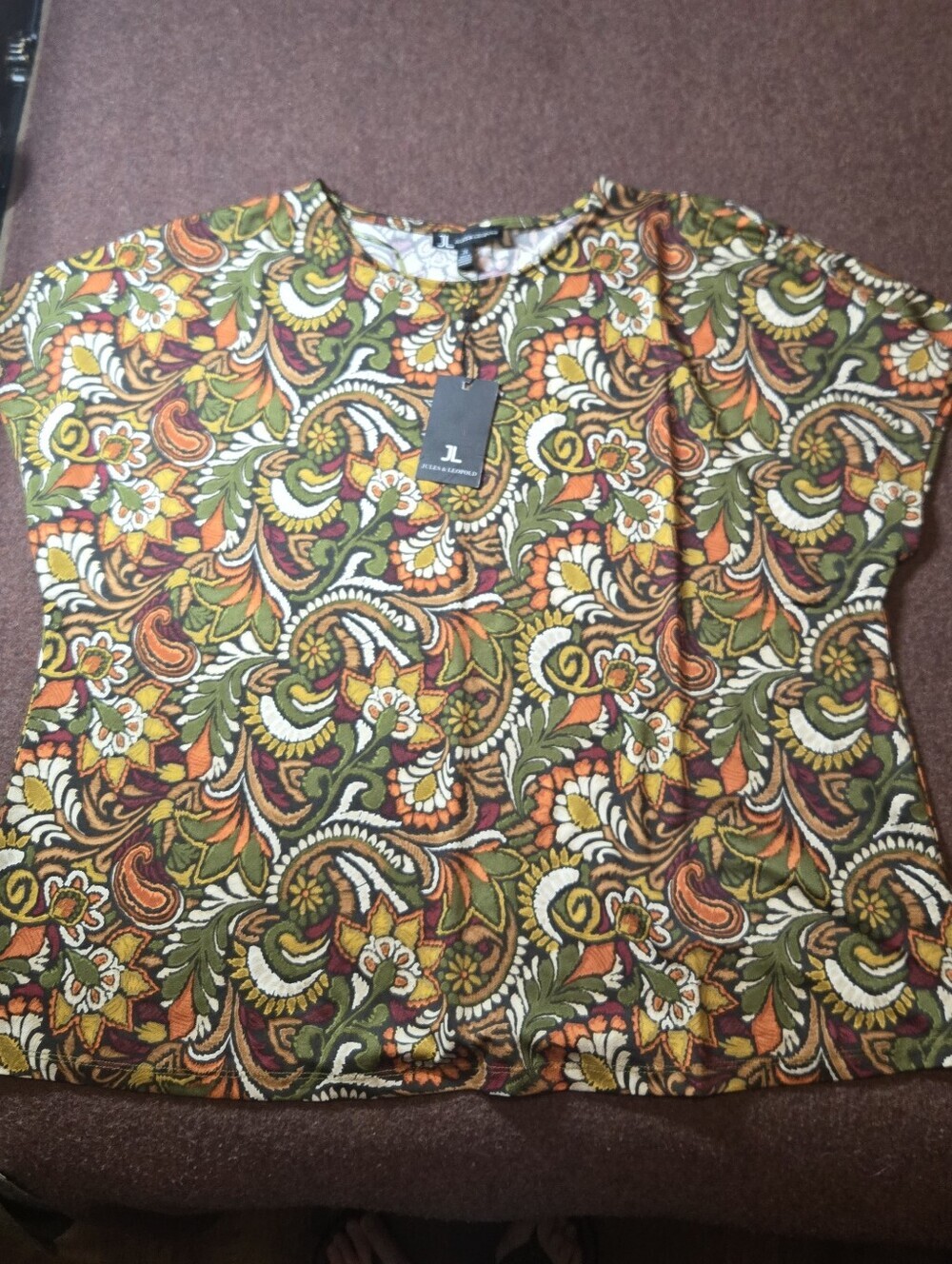 New! Jules & Leopold Top Vibrant Multi-color Paisely Print Size 2X